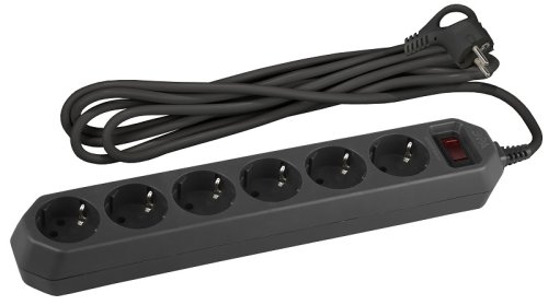 Сетевой фильтр с заземлением ЭРА USF-6es-1.5m-B 6х1,5м 10А 2200Вт черный фото Сетевой фильтр с заземлением ЭРА USF-6es-1.5m-B 6х1,5м 10А 2200Вт черный картинка